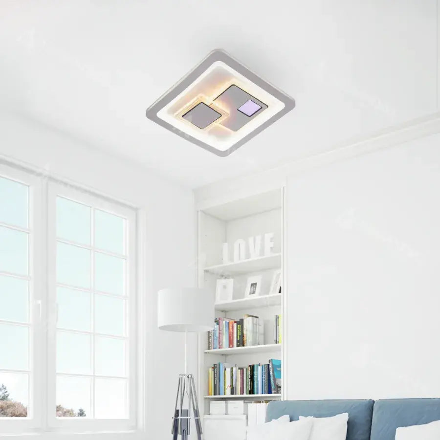 LED LED Kerien 24W, диаметър 26 см, квадрат, студ/гореща/неутрална светлина, бяло