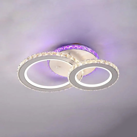 Похот поведе Нова Ровон с кристали, 2 източника на светлина, RGB, с дистанционно управление, 43W, бял и неръждаем