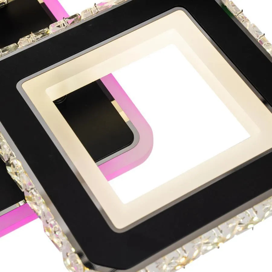 LED полилей с дистанционно управление и Crystal Leila RGB 79W, 4 квадрат