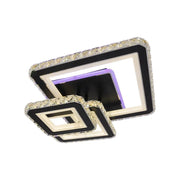 Lulus поведе Nova Quadria с кристали, 3 източника на светлина, RGB, с дистанционно управление, 154W, черно и неръждаемо