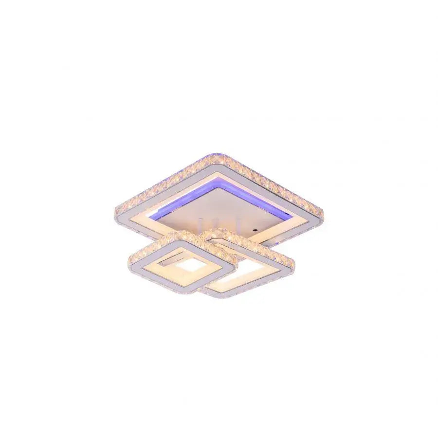 Похот поведе Нова Квадрия с кристали, 3 източника на светлина, RGB, с дистанционно управление, 154W, бял и неръждаем