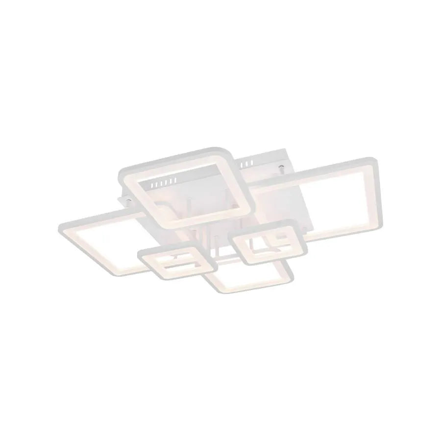 LED полилей с дистанционно управление, ела, 6 квадрата, 124W, студена/гореща/неутрална светлина, нестабилна, бяла