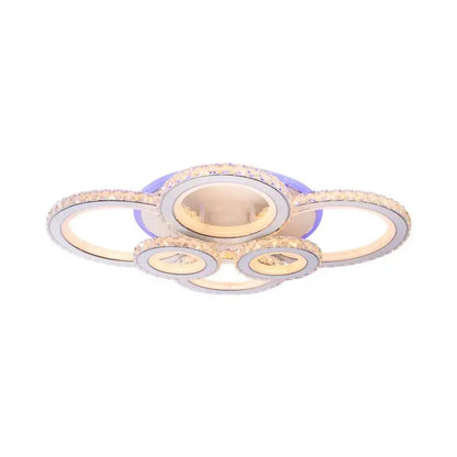 Lulus доведе Nova Rondra с кристали, 6 източника на светлина, RGB, с дистанционно управление, 154W, бял и неръждаем