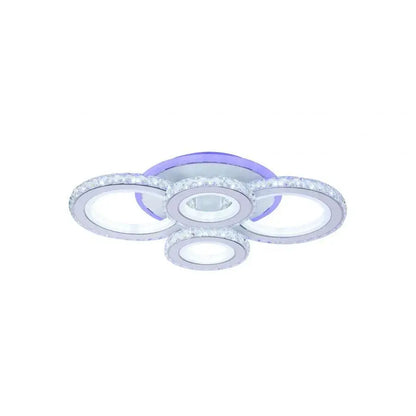 Lulus LED Nova Rondra с кристали, 4 източника на светлина, RGB, с дистанционно управление, 68W, бял и неръждаем