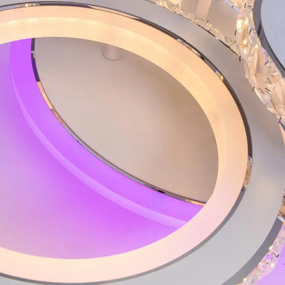 Lulus LED Nova Rondra с кристали, 4 източника на светлина, RGB, с дистанционно управление, 68W, бял и неръждаем