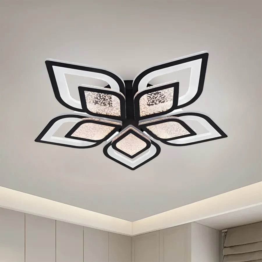 LED полилей с дистанционно управление на Dalia, 170W, 5 венчелистчета, студена/гореща/неутрална светлина, нестабилна, черна