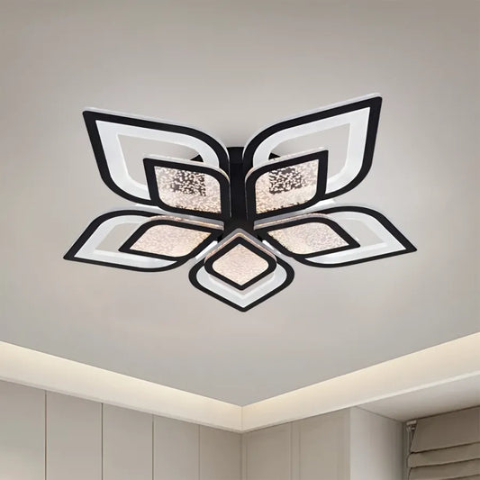 LED полилей с дистанционно управление на Dalia, 170W, 5 венчелистчета, студена/гореща/неутрална светлина, нестабилна, черна