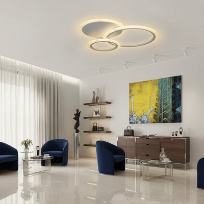 LED полилей с дистанционно LUCY 45W, 3 кръга, Студена/Топла/Неутрална светлина, Димируем, Бял