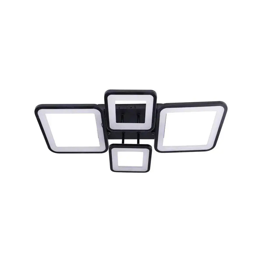 LED полилей с дистанционно управление, ела, 4 квадрата, 85W, студена/гореща/неутрална светлина, недобросъвестно, черно