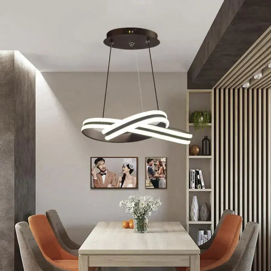 LED похот, окачена с дистанционното управление на безкрайния контур, 120W, регулируема височина, студена/гореща/неутрална светлина, нестабилна, черна