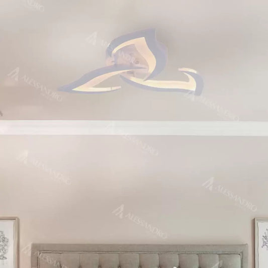 LED похот на Lotus Remote Control, 48W, 3 венчелистчета, студена/гореща/неутрална светлина, нестабилна, бяла