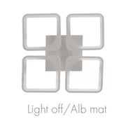 LED полилей с дистанционно управление, Zoe, 4 квадрата, 52W, студена/гореща/неутрална светлина, нестабилна, бяла
