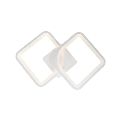 LED полилей с дистанционно управление, Zoe, 2 квадрата, 39W, студена/гореща/неутрална светлина, недобросъвестно, бяло