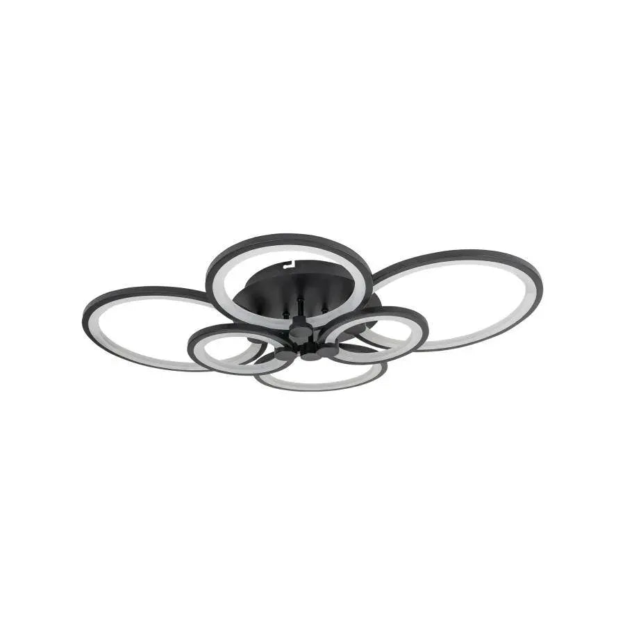 LED полилей с дистанционно управление Alani 152W, 6 кръга, студена/гореща/неутрална светлина, недобросъвестно, черно
