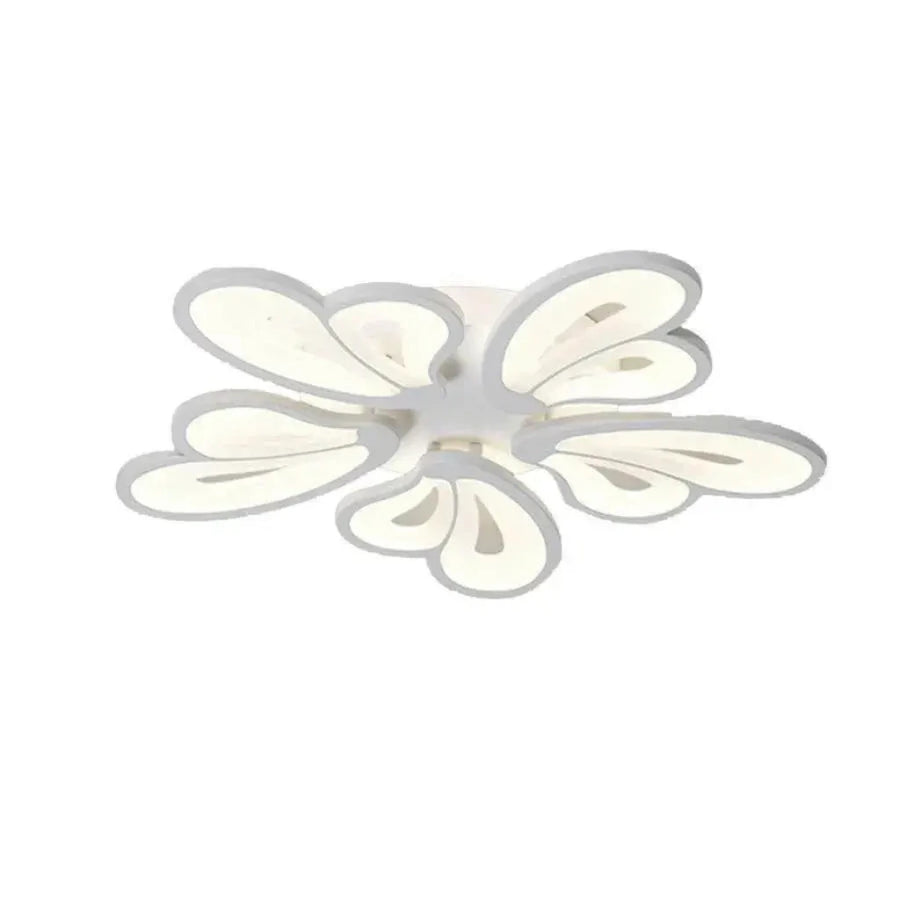 LED полилей с дистанционно управление на Blossom, 60W, 5 венчелистчета, студена/гореща/неутрална светлина, нестабилна, бяла