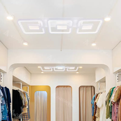 LED полилей с дистанционно управление, Felix, 3 квадрата, 77W, студена/гореща/неутрална светлина, нестабилна, бяла