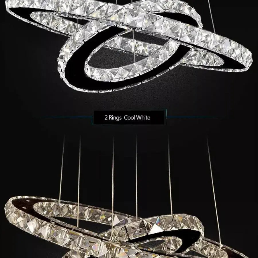LED LED LUD LUMINIS, 58W, кристал и метал, намаляващ се, регулируема височина, студена/топла/неутрална светлина, луксозно осветление
