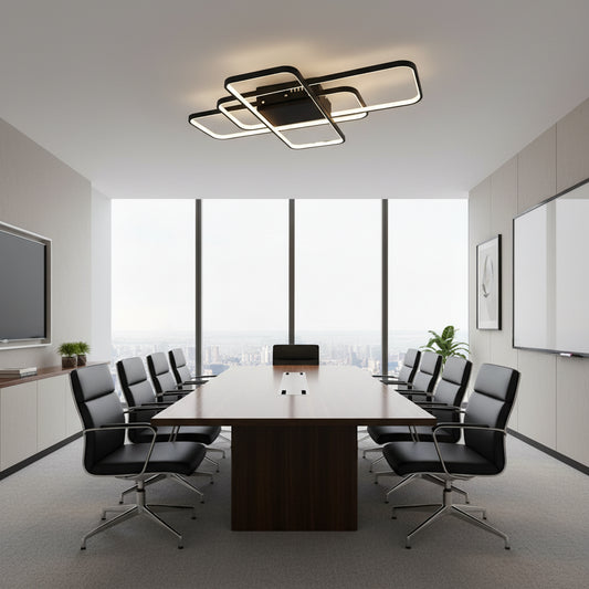 LED полилей с дистанционно управление AXIS 95W, 3 елемента, Студена/Топла/Неутрална светлина, Димируем, Черен