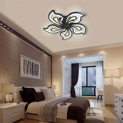 LED полилей със славно дистанционно управление, 150W, 5 венчелистчета, студена/гореща/неутрална светлина, нестабилна, черна