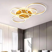 LED похот с дистанционно управление на Lyra, 248W, 5 кръга, греда, четка злато, студена/гореща/неутрална светлина