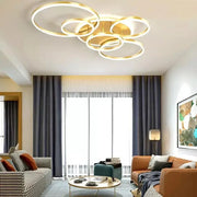 LED похот с дистанционно управление на Lyra, 248W, 5 кръга, греда, четка злато, студена/гореща/неутрална светлина