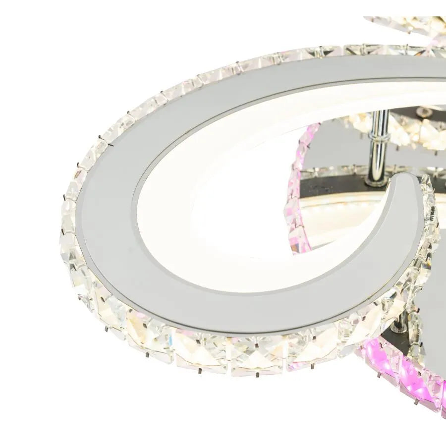LED LED VELEN LUP ​​с дистанционно управление, 138W, 2.4GHz, RGB, кристал, хром