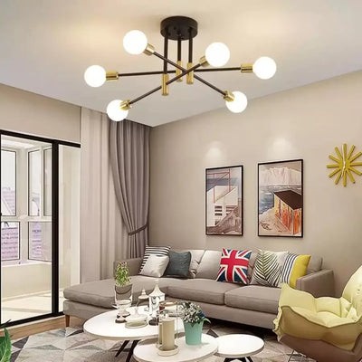Модернистичен полилей Hexa 6 Duo, 6x E27, Black and Gold, Modern Design
