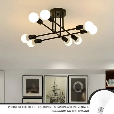 Modernist Octa 8, 8x E27, черен, модерен дизайн