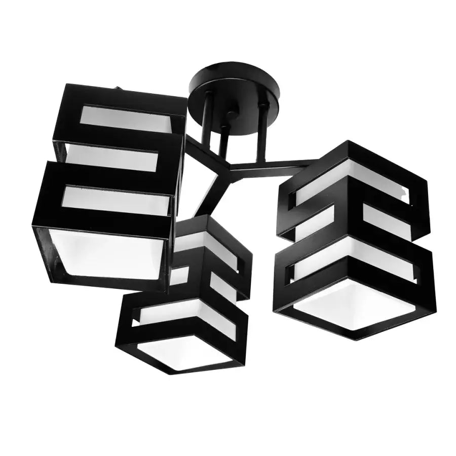Похот Ванжа с квадратна лампа, 3 x Dulie E27 White / Black