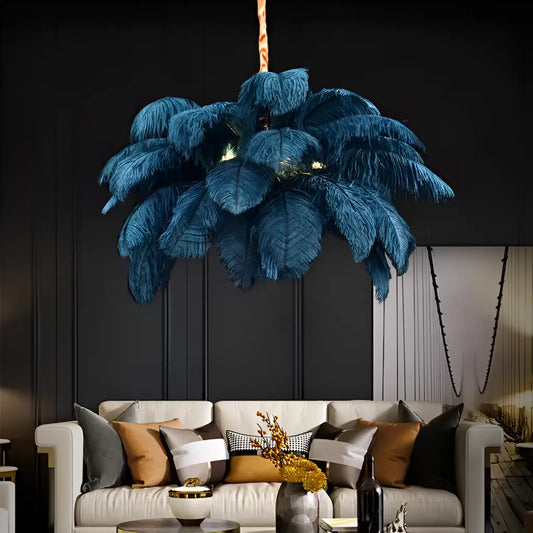 Thalis Chandelier, 40W LED пера, тъмно зелено