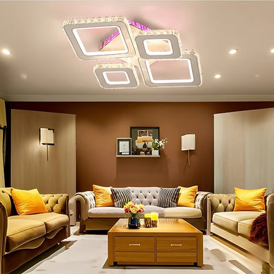 LED полилей с дистанционно управление и кристал Terrano RGB 162W, 4 квадрат