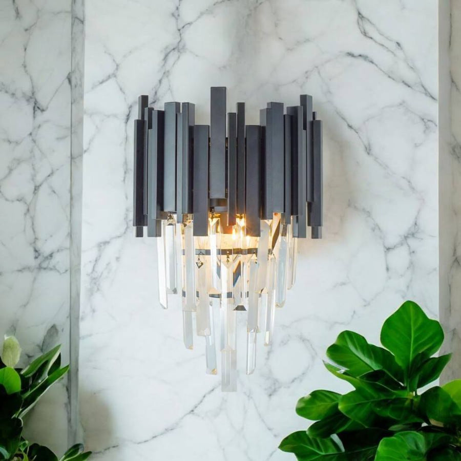 Нанесете Crystal Blois Piccolo Chandelier, 2xe14, черен