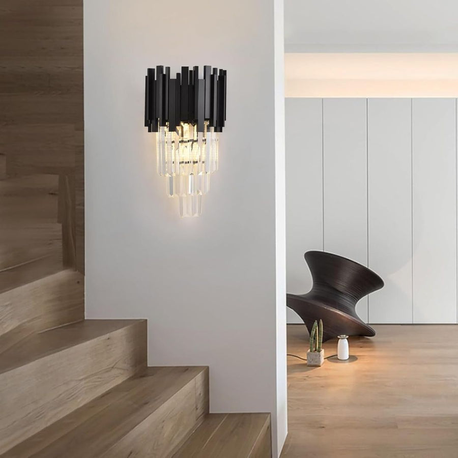 Нанесете Crystal Blois Piccolo Chandelier, 2xe14, черен