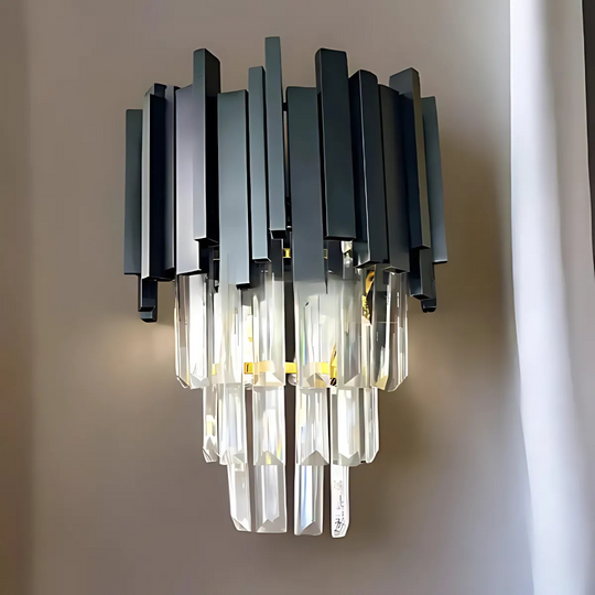 BLOIS Piccolo Cristal Chandelier Light, 2xE14, черни вътрешни стенни лампи по подразбиране Заглавие Alessandro Design