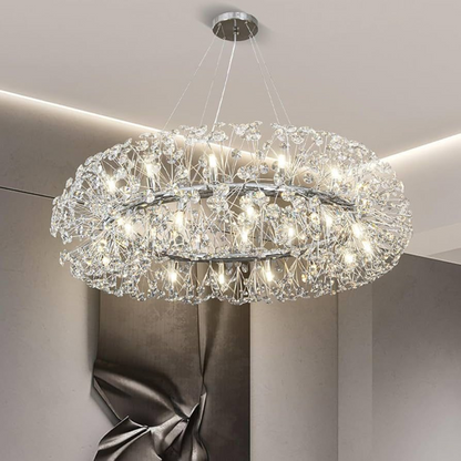 CHANDELIER CRYSTAL SEGOVIA MAGNO 5X E14, DIEMEMER 60 cm, лъскаво сребро, регулируема височина