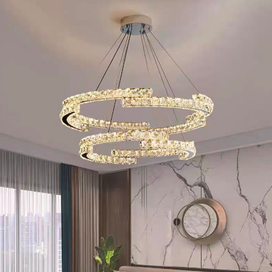 LULUS LED кристал с дистанционно управление със сребърен Latifah 118W