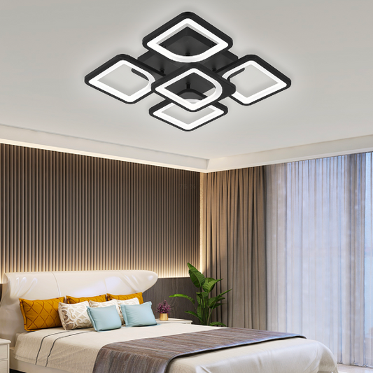 LED похот на дистанционно управление, Zoe, 5 квадрата, 66W, студена/гореща/неутрална светлина, недобросъвестно, черно