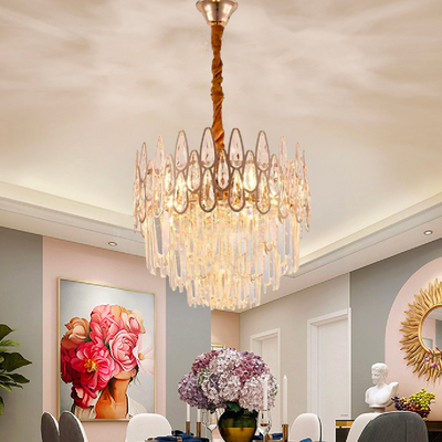 Crystal Chandelier Alhambra Petito 3x E14, 30см диаметър, лъскаво злато, регулируема височина