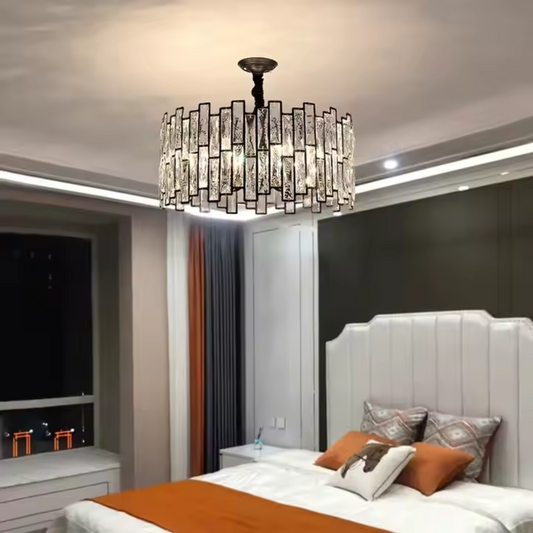 Кристален полилей Melitina 6xe27, диаметър 49 см, черен, регулируема височина