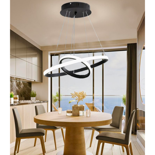 LED полилей с дистанционно управление на Ricci, 25W, 2 кръга, студена/гореща/неутрална светлина, нестабилна, черна