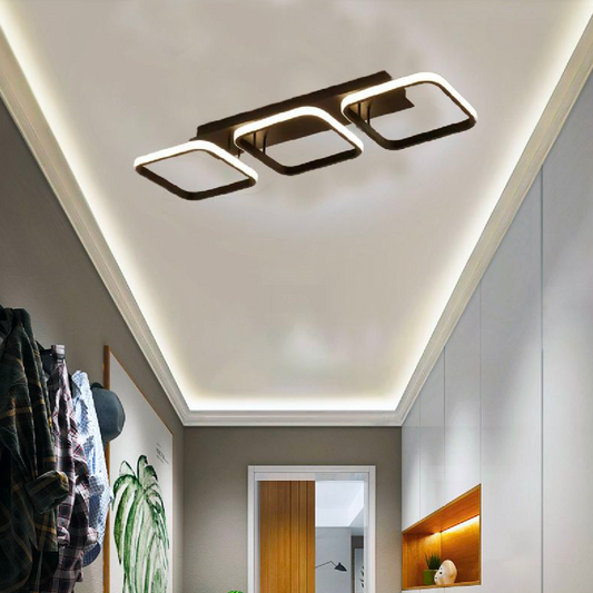 LED LED VERTEX GRID PARALAL, 32W, 3 квадрата Студена/гореща/неутрална светлина, черна