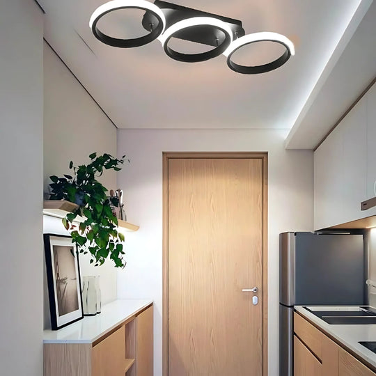 LED полилей ELIO 24W, 3 кръга, линейна, студена/топла/неутрална светлина, черни LED полилеи Заглавие по подразбиране Alessandro Design