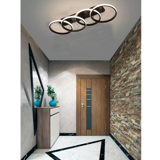 LED LED Lust Elio, 24W, 4 кръга, студена/гореща/неутрална светлина, черно черно