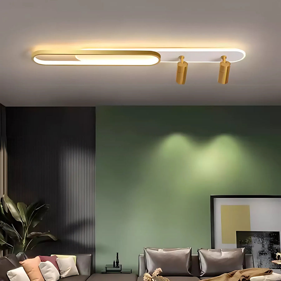 LED полилей с регулируем проектор на Fisso Camilla, 69W, студена/гореща/неутрална светлина, лъскаво злато
