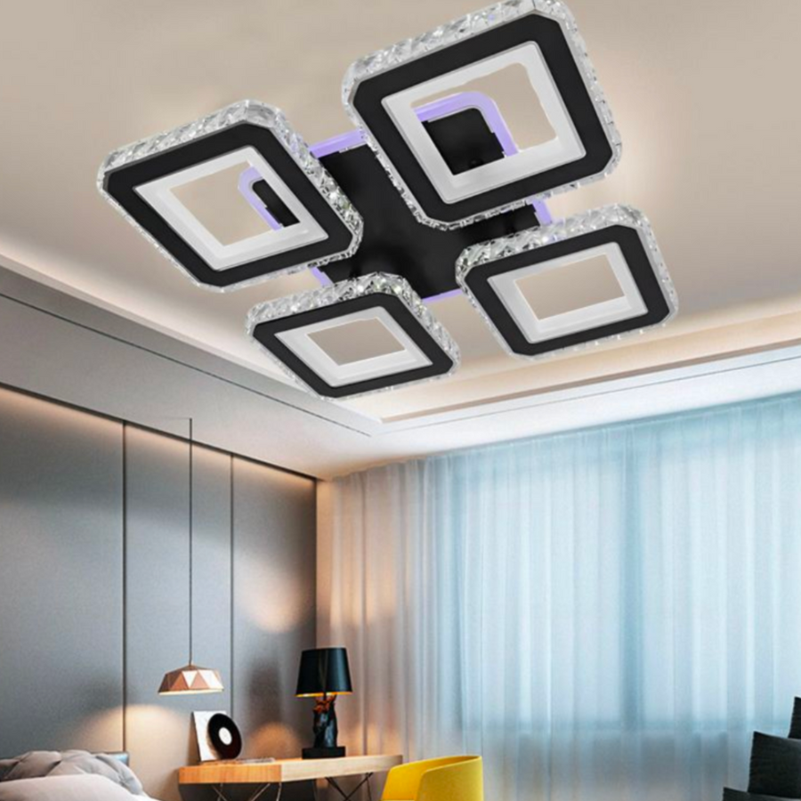 LED полилей с дистанционно управление и Crystal Leila RGB 79W, 4 квадрат