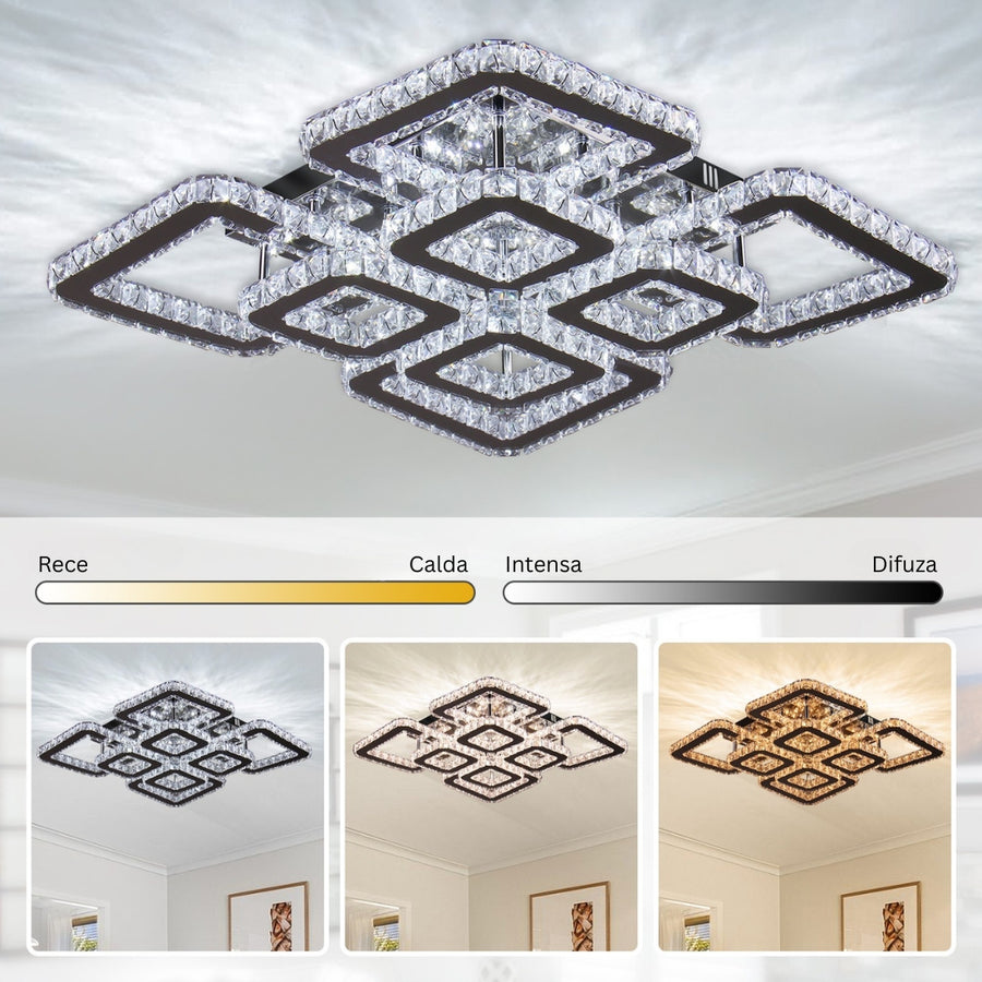 LED LED Quadria Supremo, 5x елементи, RGB 198W, Premium & неръждаема, гореща/студена/неутрална светлина