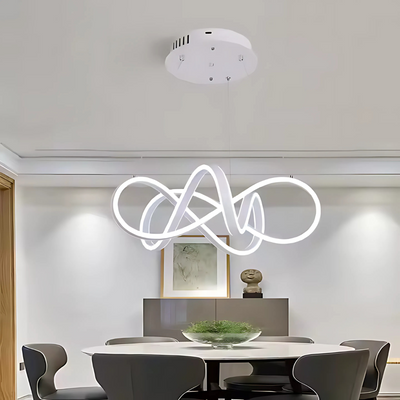 LED полилей, окачен с Infinity Halo 138W дистанционно управление, студена/гореща/неутрална светлина, бяла, бяла, регулируема височина