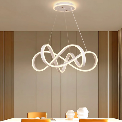LED полилей, окачен с Infinity Halo 138W дистанционно управление, студена/гореща/неутрална светлина, бяла, бяла, регулируема височина