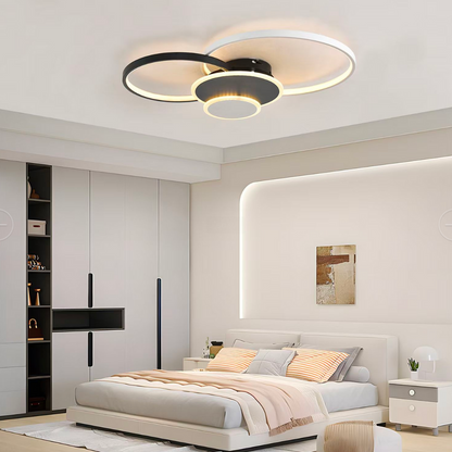 LED полилей с дистанционно управление на Везни, 82W, 4 кръга, студена/гореща/неутрална светлина, нестабилна, черна