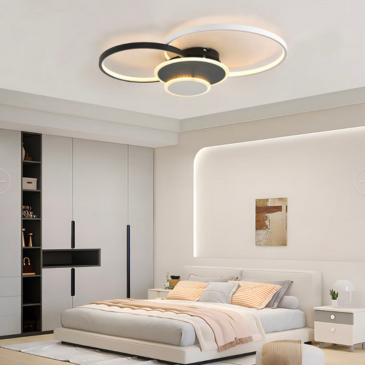 LED полилей с дистанционно управление на Везни, 82W, 4 кръга, студена/гореща/неутрална светлина, нестабилна, черна